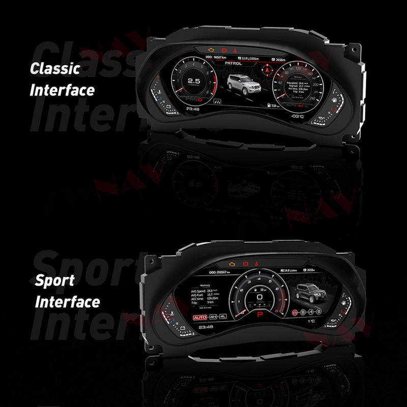 Tablero de instrumentos del LCD del coche de Nissan Patrol Y62 para el racimo de Digitaces del velocímetro