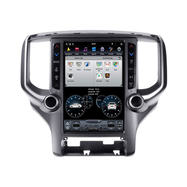 Unidad estérea PX6 de la cabeza de Dogde Ram Single Din Android Car 12,1 pulgadas