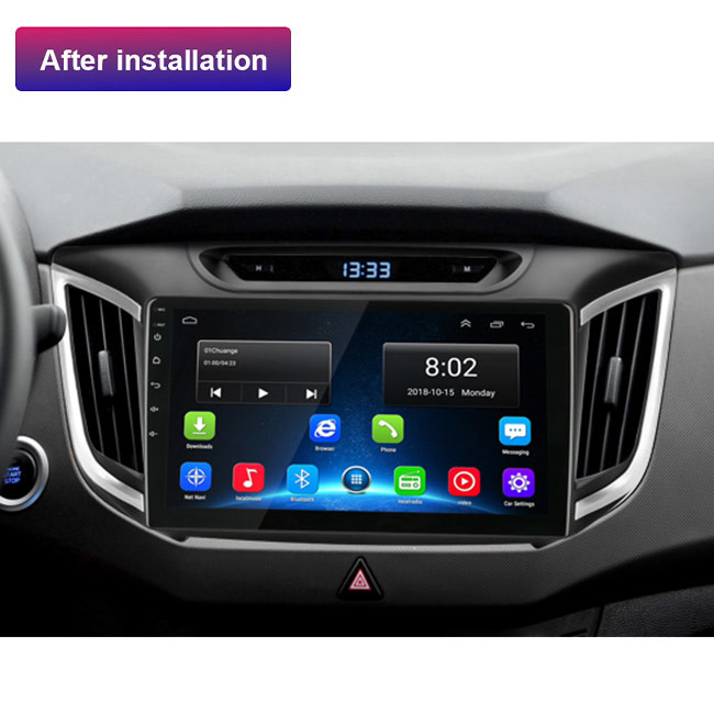Sistema de navegación del coche de Android 9 del dinar de la unidad de la cabeza de BT5.0 IX25 Hyundai solo