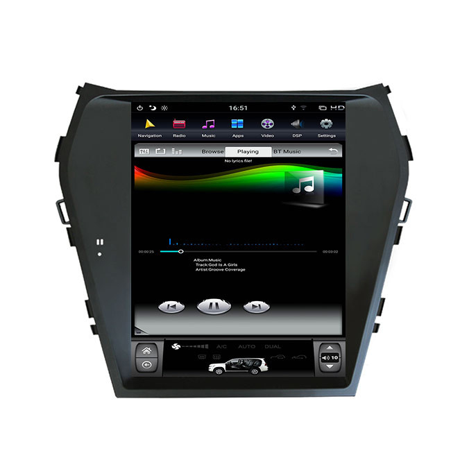 dinar estéreo del coche de 128G Santa Hyundai Head Unit PX6 Android 9 solo